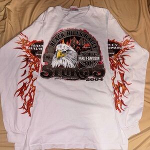 Harley-Davidson White Sturgis 2004 Eagle Graphic Long-Sleeve Shirt